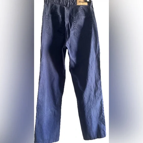 Afends Shelby Blue Wide Leg Hemp Revolution Pants Hemp Organic Cotton Size 24 - Picture 3 of 8